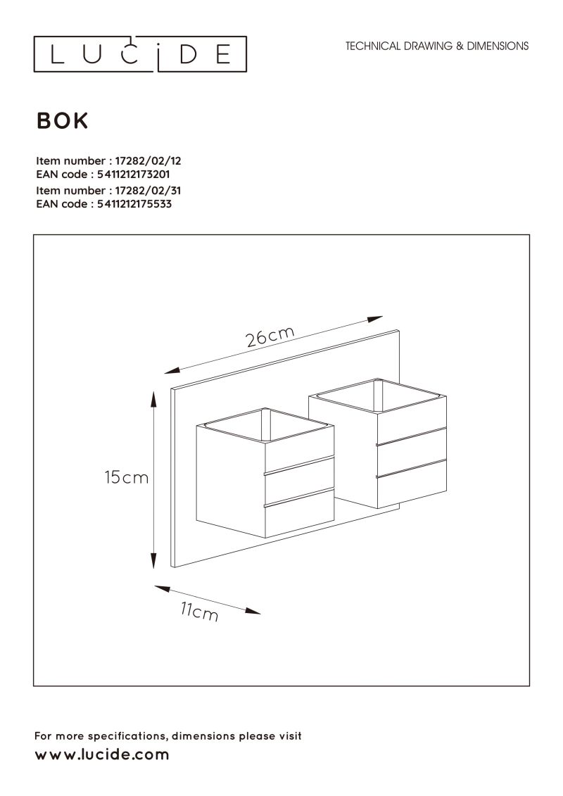 BOK 69B - Nástenné svietidlo - 2xG9/40W - Biela